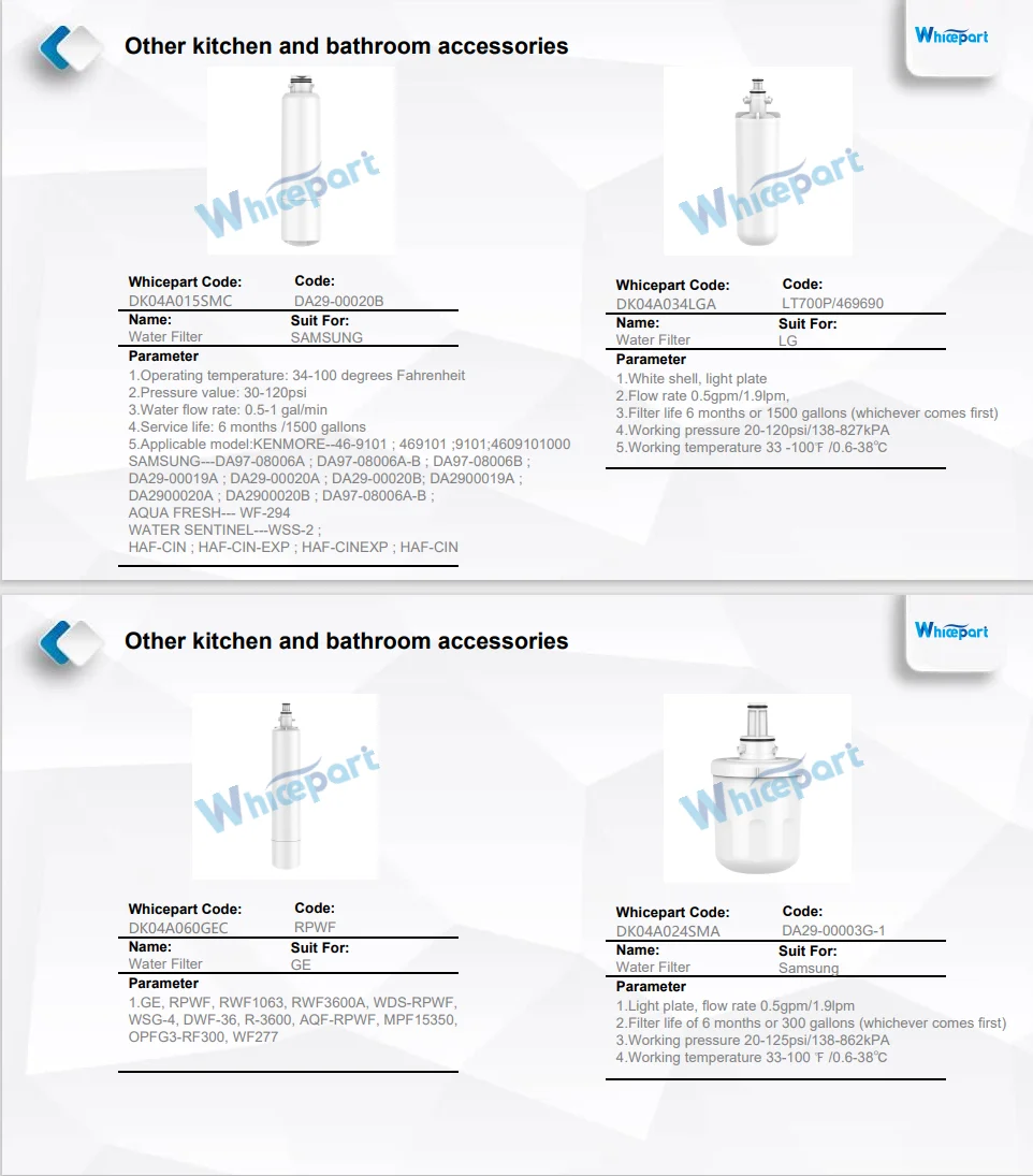 A Variety Specification Size Refrigeration Water Filter Refrigerator