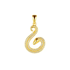 Elegant Custom Solid Gold 9k14K 18k Moissanite Pendant with Slim Snake Design Fashionable Charm for Women