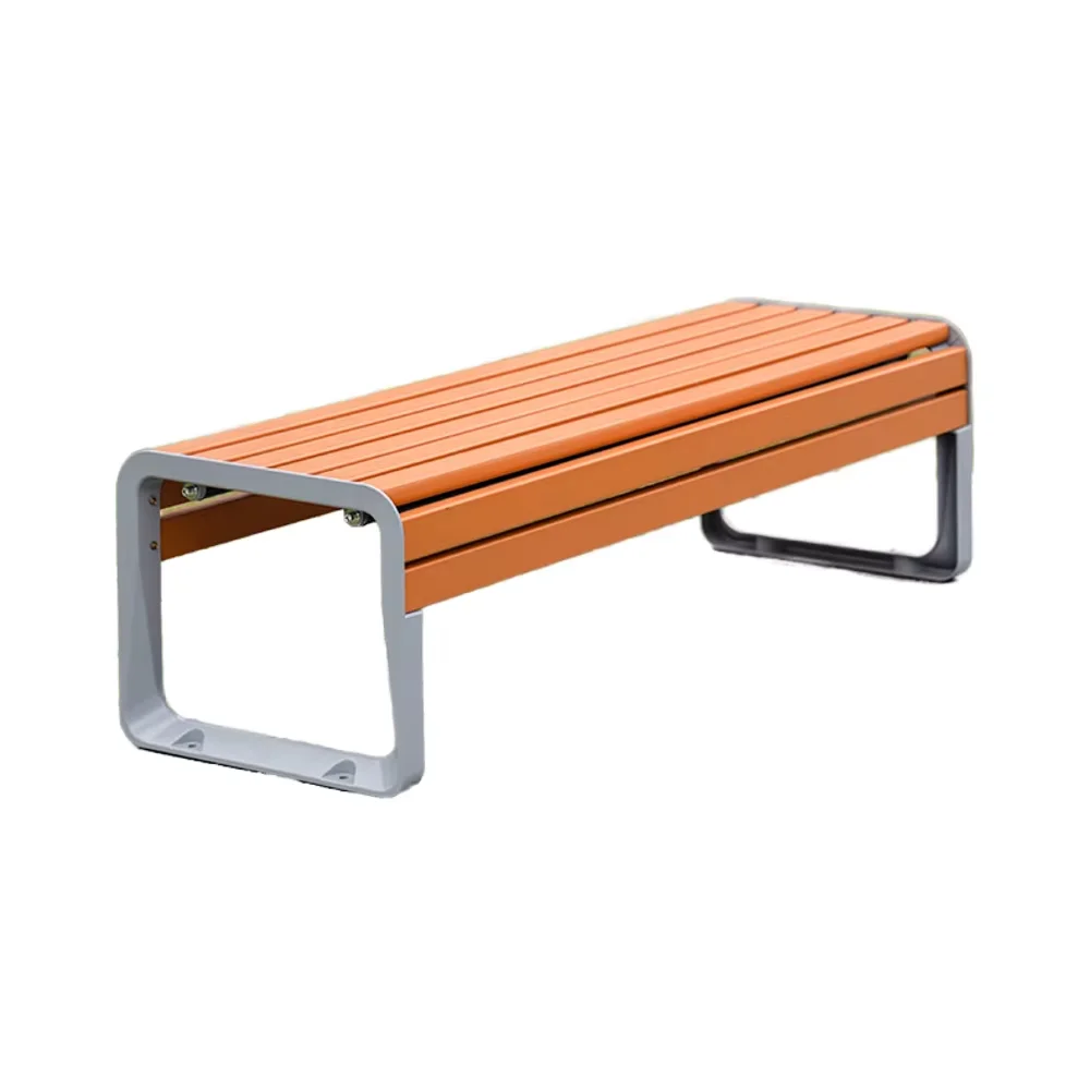 Environmental plastic wood outdoor park chair bench without backrest