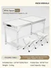 Gambe del tavolo White-Square-2 sgabelli pieghevoli