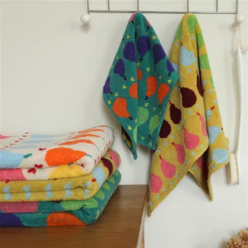 Popular Soft Absorbent Long-staple Cotton Bath Towel Children Square Creative Pear Towel