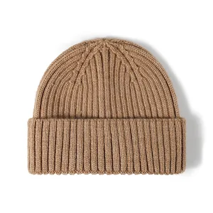 Roregal Vintage High Quality Knitted Hat Simple Outdoor Men and Women Couples Acrylic Beanie for Autumn and Winter