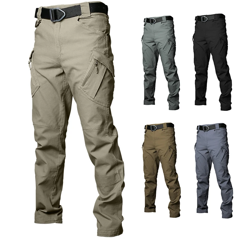 Wholesale Men Slim-fit Stretch Tactical Trousers Cargo Pants Streetwear ...