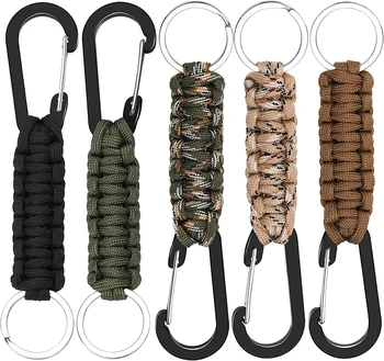 Paracord Keychain Quick Release Clip Lanyard Hook Heavy Duty Keychains For Sports Survival Mountaineering Rope Tools Keychain