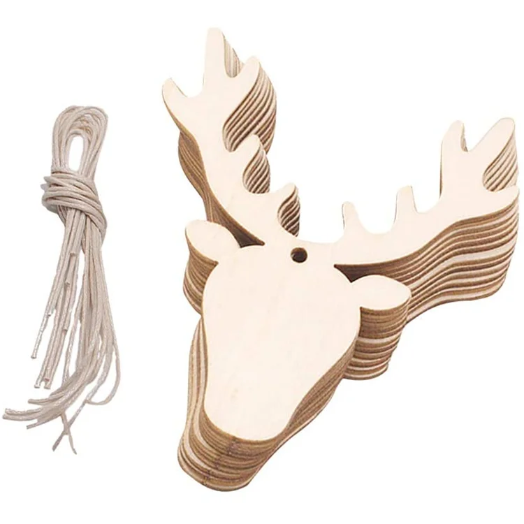 Funny 20pcs Wooden Deer Head Design Tabulate Elegant Christmas Ornaments Buy Wholesale Custom Cleanly Contracted Wall Decoration Ideal For Hanging Tags Sturdy Beautiful Solid Wood Christmas Tree Ornaments For Family Gathering Personalized Features