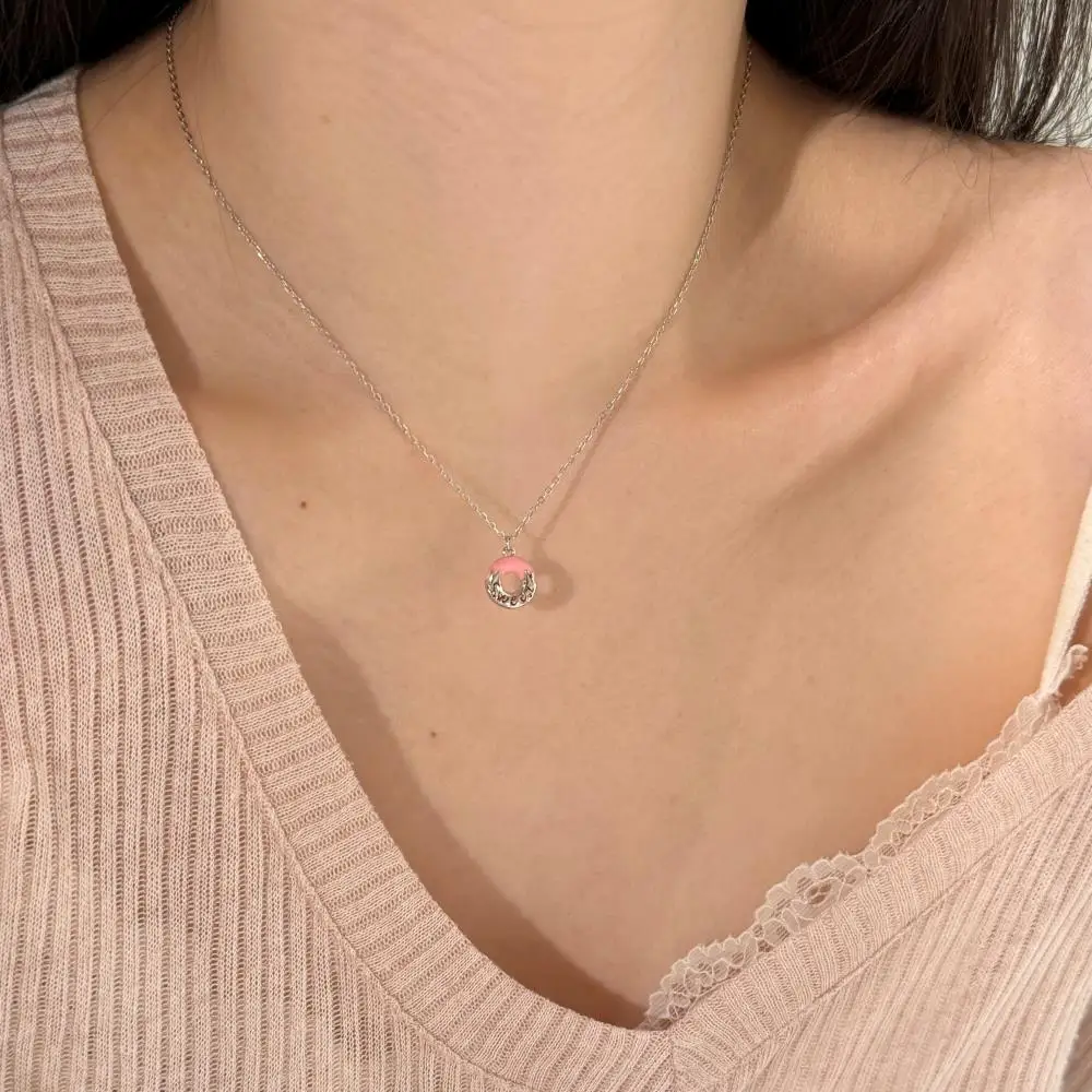 KAKODIY Unique 925 Sterling Silver Fine Jewelry for Women 5A Cubic Zirconia Pendant Donut Shape Necklace detail 6