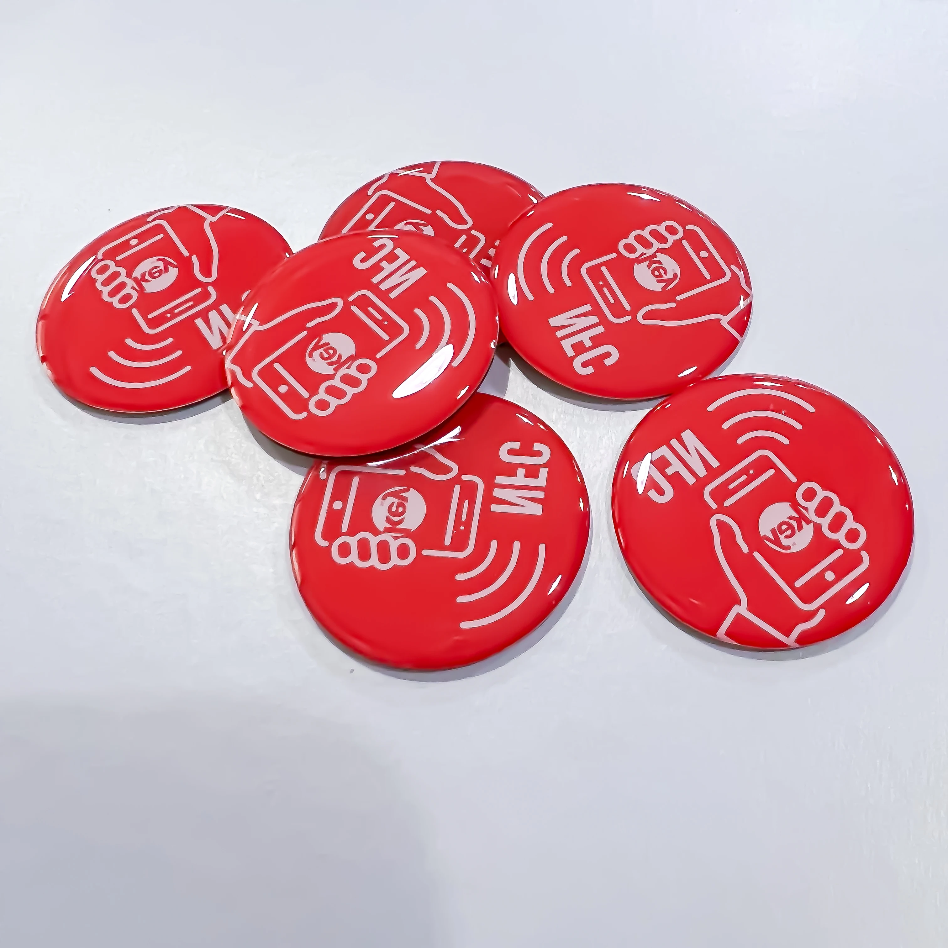 Пользовательская печать логотипа 25 мм 213 Nfc метки для соцсети телефонов водостойкая эпоксидная наклейка Nfc