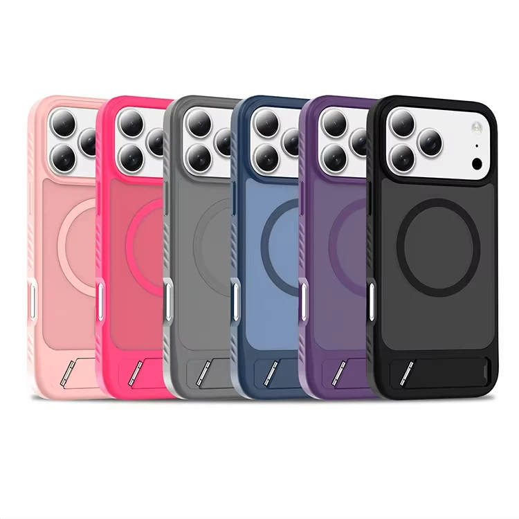 product matte magnetic kickstand phone case for iphone 17 14 pro max invisible bracket phone cover for iphone 17 air mobile phone cases-3