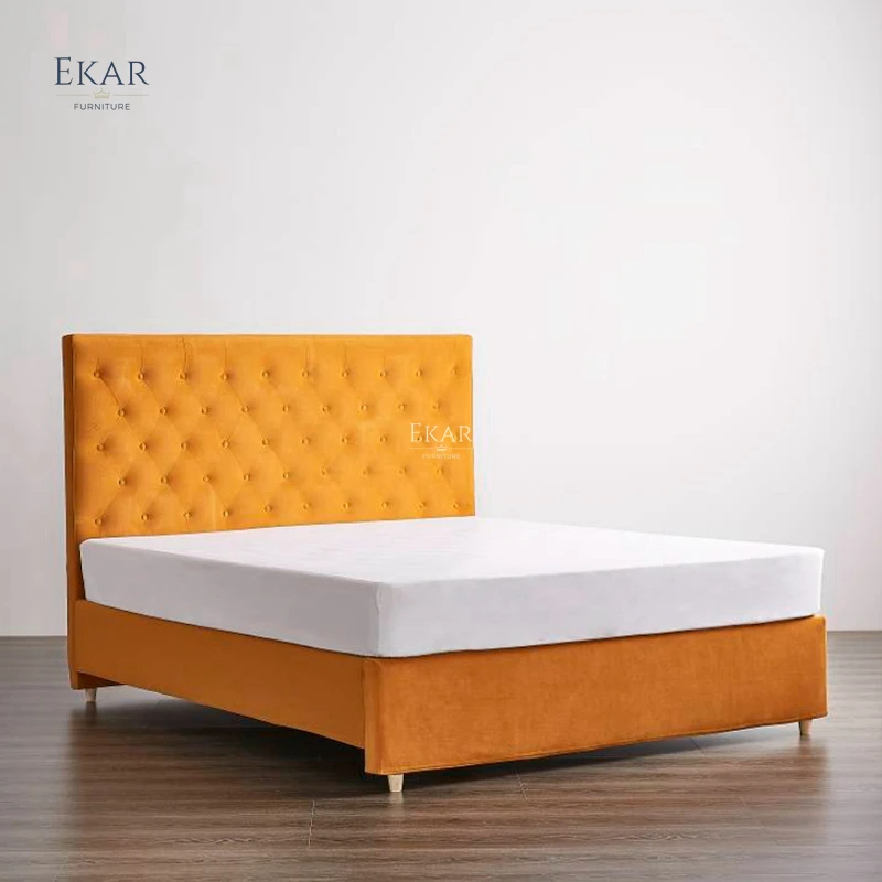 product new design ekar eco leather half leather bedroom queen bed-65