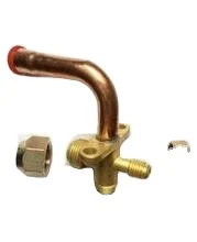 Copper Split Service Valve 1/4" 3/8" 1/2" 5/8" L Bend Gas Stop with Good Quality for Air Conditioner Parts