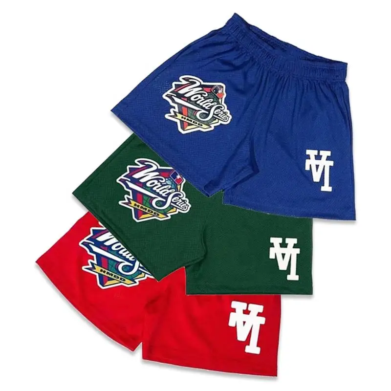 Custom Sweat Shorts Print Polyester Cotton 5 Inch Inseam Shorts Workout Basketball Running Gym Mesh Shorts for Men gallery 4