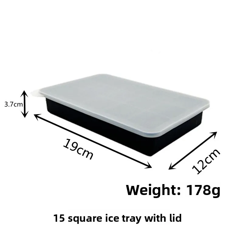 Large Food-Grade Silicone Ice Tray Eco-Friendly 6 8 or 15-Grid Square Ice Cube Mold for Household Use & Ice Cream Tools factory