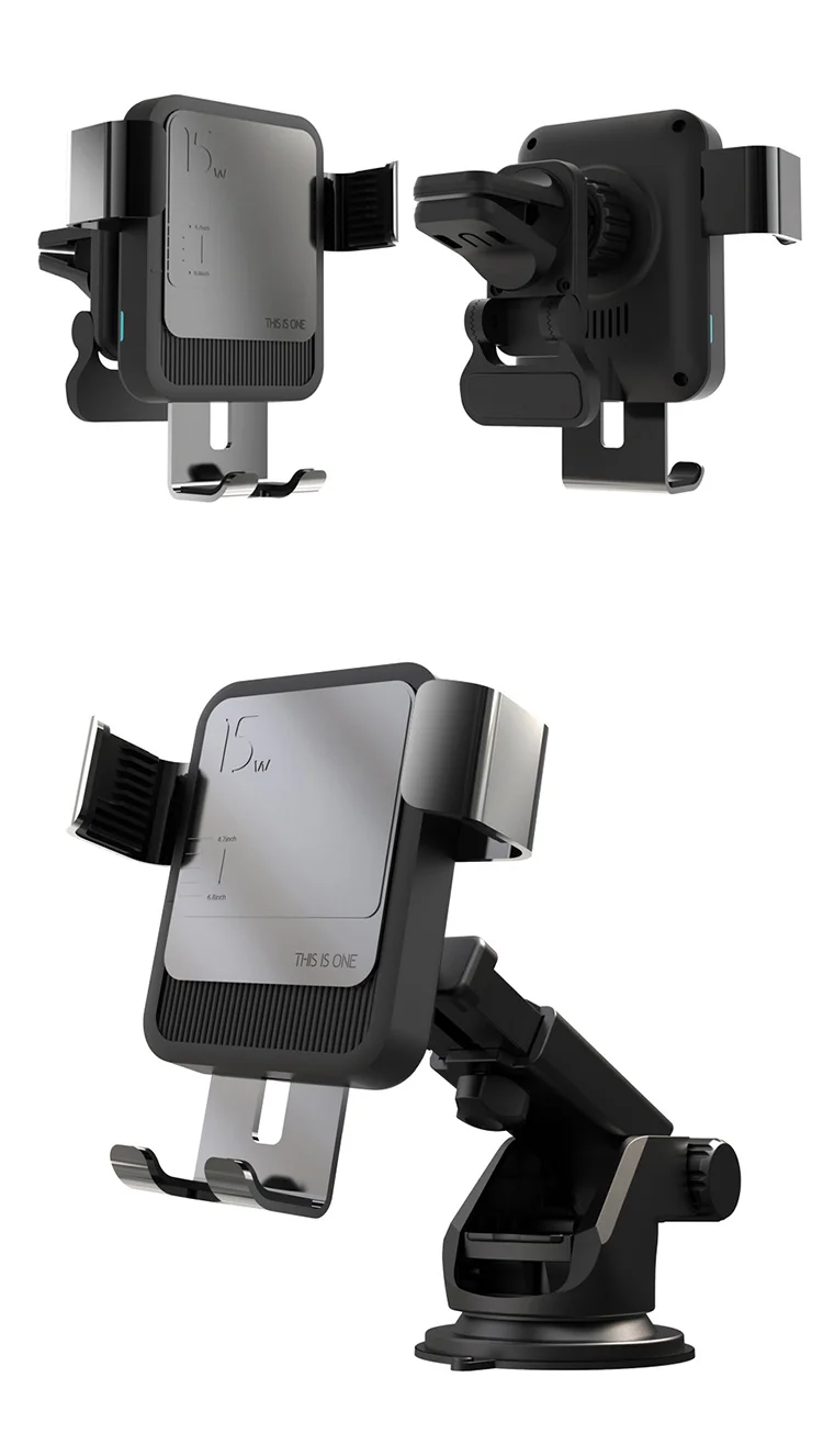 15W Fast Charging Wireless Car Charger with 12-24V Voltage and 1 Year Warranty for iPhone