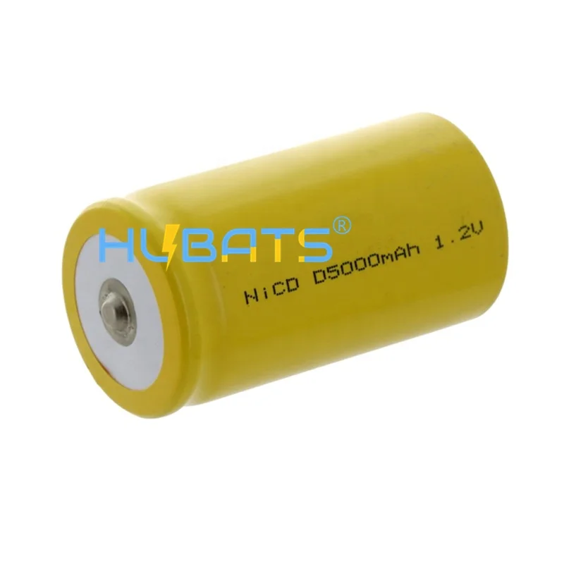 NiCd D Size 5000mAh Rechargeable Ni-Cd Battery 1.2V with Tabs 