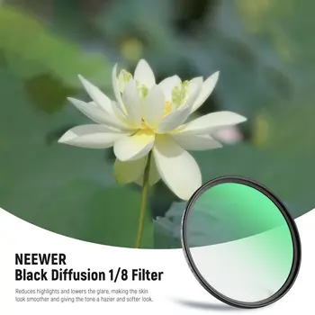 Factory Price Black Pro Mist Camera Lens Filter NEEWER 40.5mm Black Diffusion 1/8 Filter Mist Dreamy Cinematic Effect Filter detail image