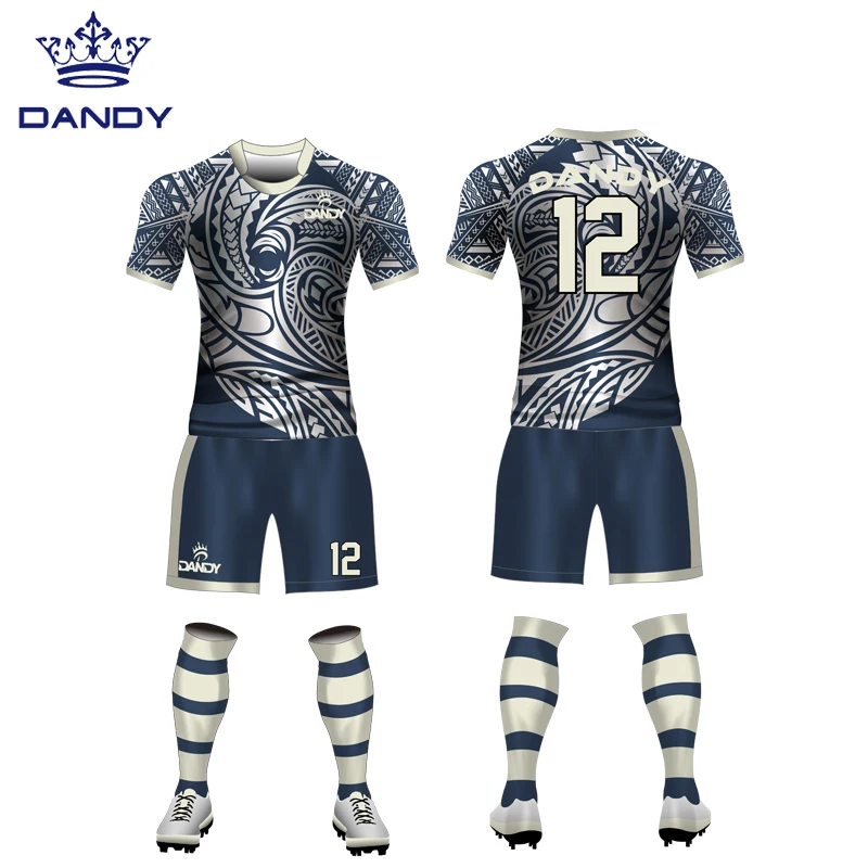 Custom Sublimation Pattern Rugby Uniforms Rugby Shirt and Shorts Rugby Kit