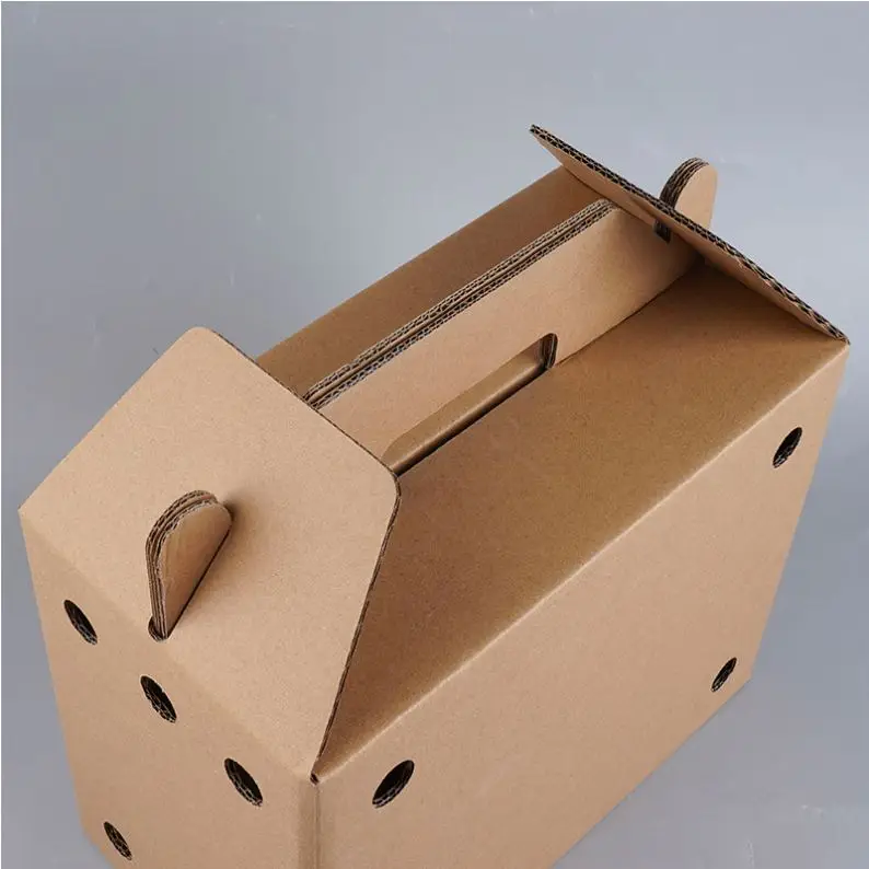 Custom Five-layer Extra-hard Corrugated Cardboard for Pet Cats Dogs Small Animal Live Transport Box Cardboard Pet Carriers