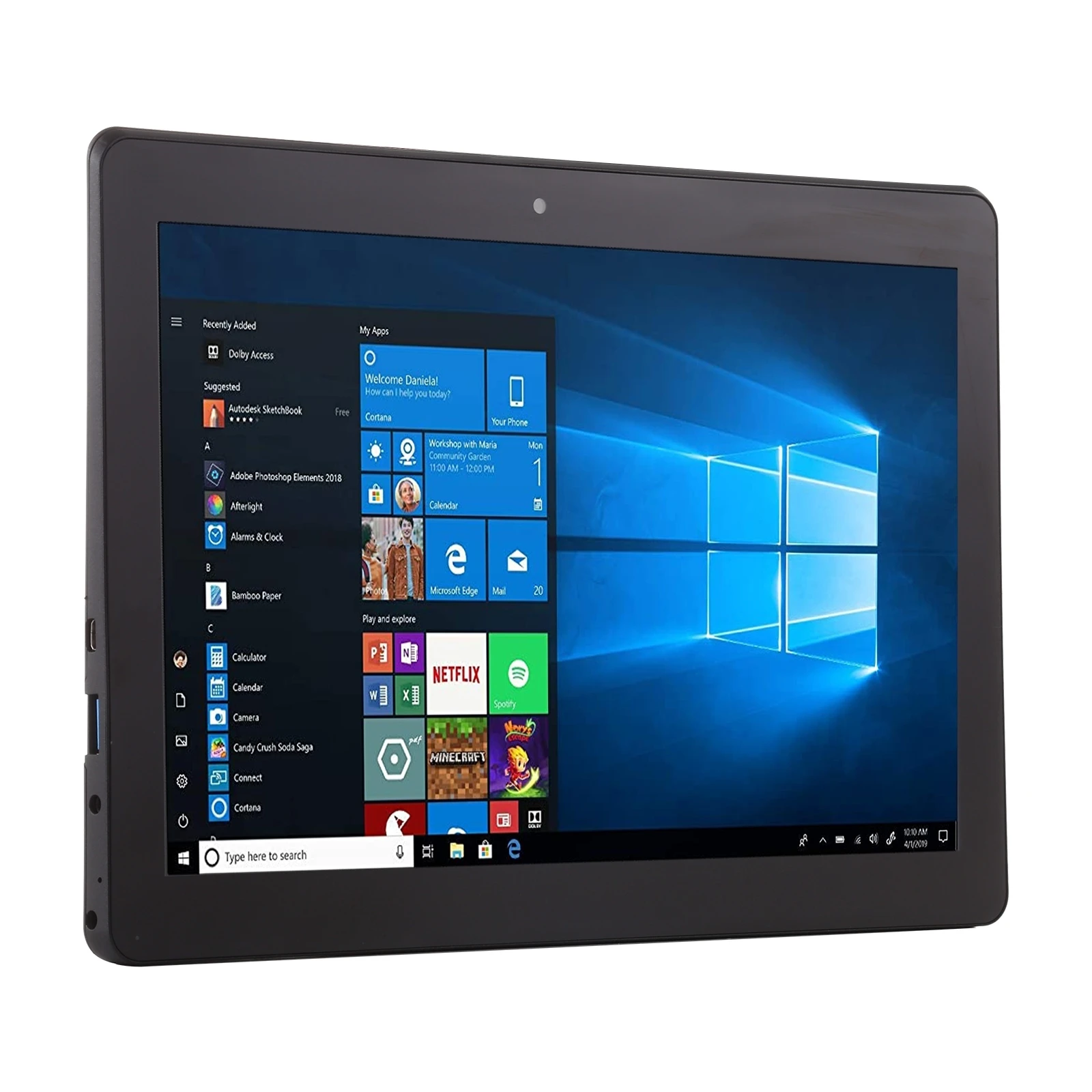 Windows 10 Tablet PC with 64bit, 10.1 Inch Touch Screen
