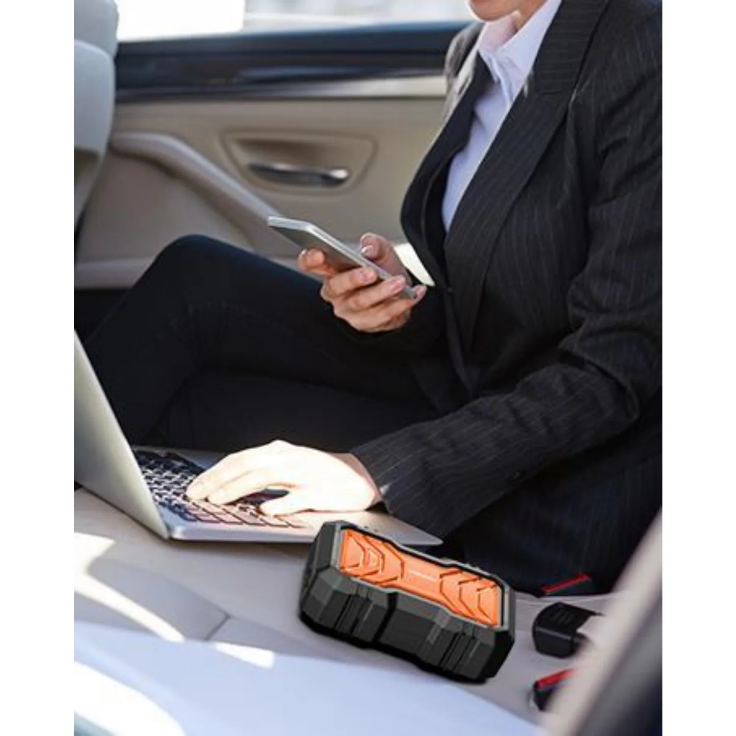 9000mah Jump Starter - 2000A Smart Car Battery Booster Pack with UltraSafe Lithium Battery, Portable Jump Box with LED Light/USB