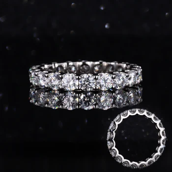 Starsgem pt950 18k solid gold ring platinum moissanite lab grown diamond eternity band ring