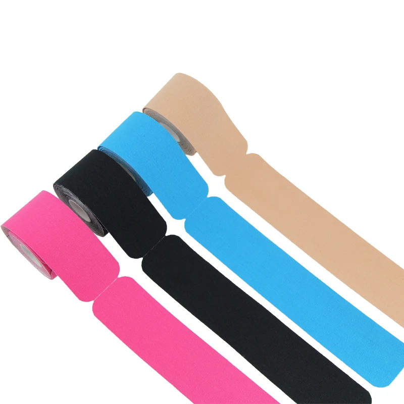 Прочная клейкая водонепроницаемая кинезиологическая лента 5 см * м для спортивного тела предварительно вырезанная