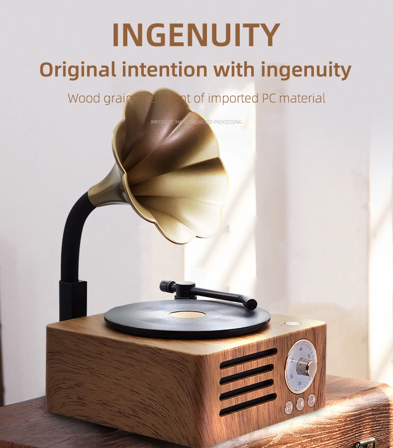 Classical Vintage Retro Bluetooth Speaker Portable Wireless Speaker ...