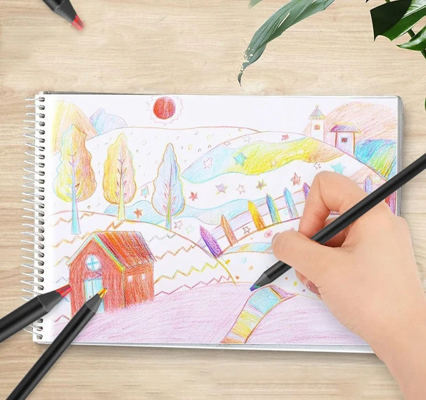 Art Colored Pencils 12 Color Rainbow For Coloring Book Arts Drawing_voghion.com