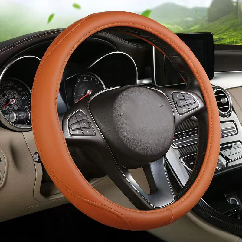 New Design 38cm Automobile Steering Wheel Cover Faux Leather For Car