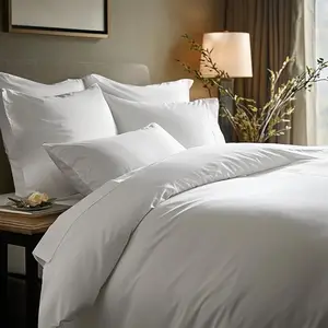 OEKO-TEX Certified Fade Resistant Luxury Hotel Bedding Sets White Bed Sheets