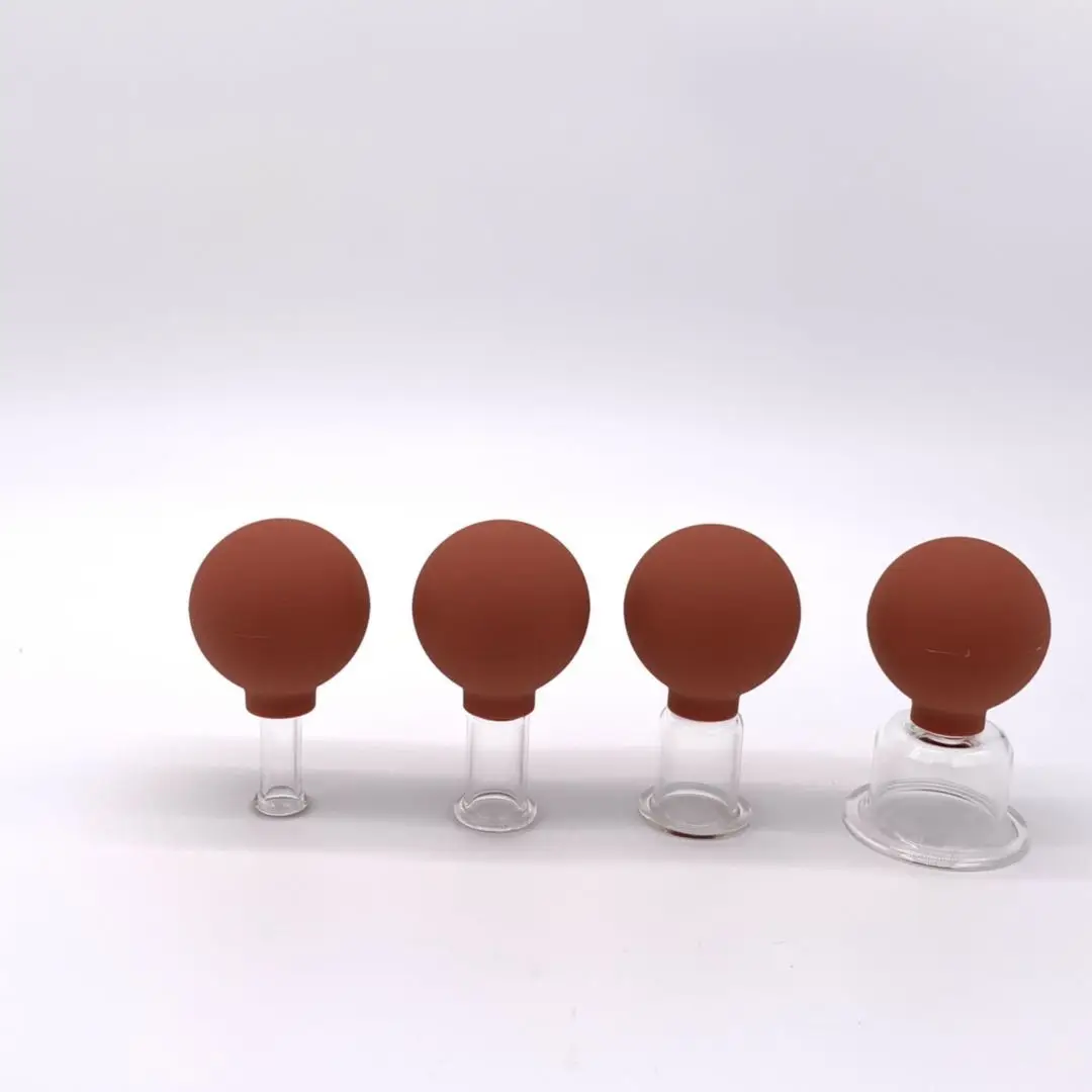 Home and Professional Therapy Massage Cupping Set Rubber Bulb Glass and Plastic Suction Cups for Body Application