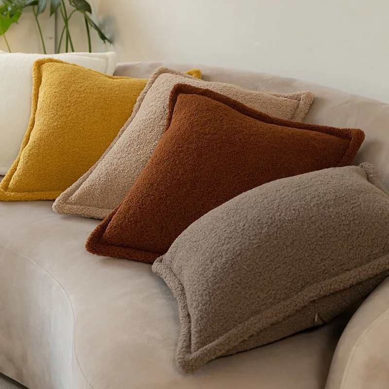 Aoyatex customized super soft solid color lamb throw pillow indoor decorate cushion