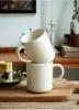 Matte straight-sided mugs with wavy edges-set of 2