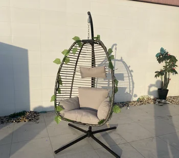 outdoor swing chair hanging baskets deep cushion metal stand leisure egg chairs hammocks garden wicker folding egg