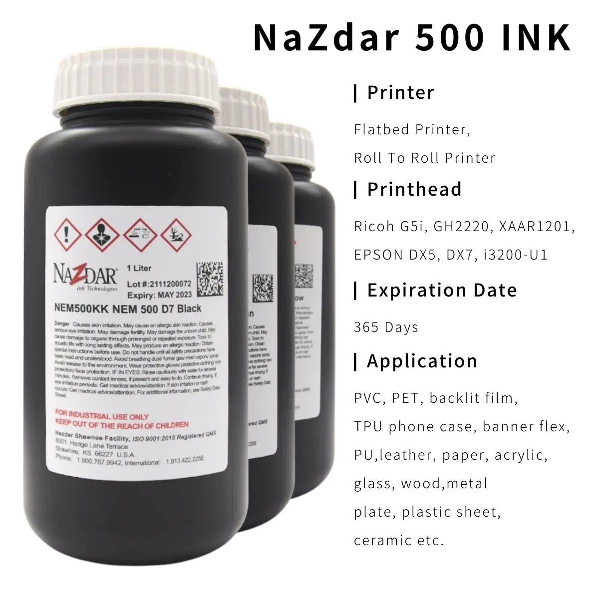 Nazdar Premium Uv Printing Ink For Epson Ricoh Gen5 Gen6 Printhead ...