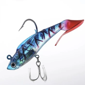 18g 95mm T-tail Soft Fishing Lure Lead Jigs 6 Colors with Treble Hook for Freshwater Saltwater Fishing Gear – Soft Lure – view 3
