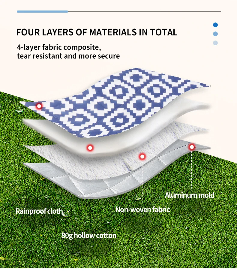 Leather Straps Picnic Mat Washable Outdoor Camping Damp Proof Mat