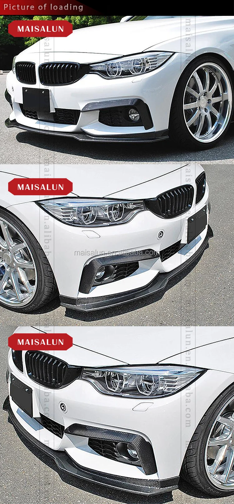 End Style Carbon Fiber Front Bumper Lip For Bmw 4 Series F32 2014