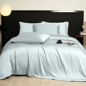 Organic Bamboo Sateen Bedding Set 100% Oeko Duvet Cover and Pillow Cases Woven Technique Direct Supplier