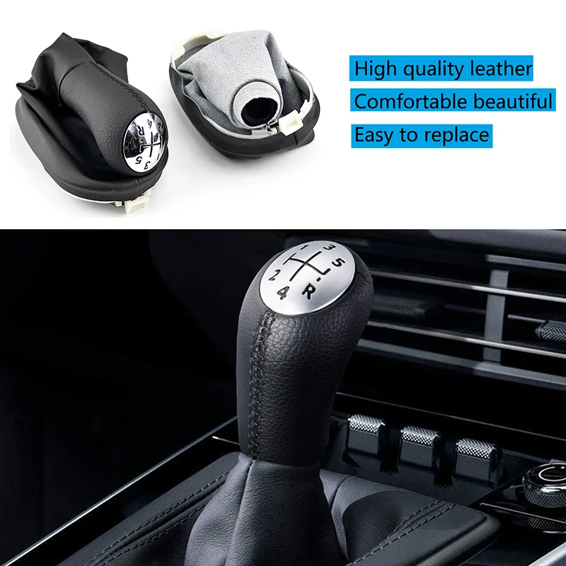5 Speed Manual Gear Shift Knob Lever with Leather Boot Interior Accessories for Renault Clio 2 Clio 3 Megane 2 Scenic 2 Kangoo