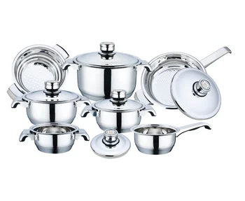 Wholesale 12Pcs Straight Shape Stainless Steel Detachable Cookware Set Nonstick Stainless Steel Elegant Cookware