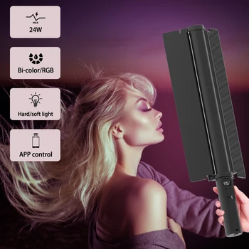 5200mAh LP600 Digital Live Broadcast App Control Handheld Round RGB LED Photography Fill Light for Outdoor and Indoor detail image