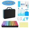 Gradient Blue  124 PCS  Blue Zipper