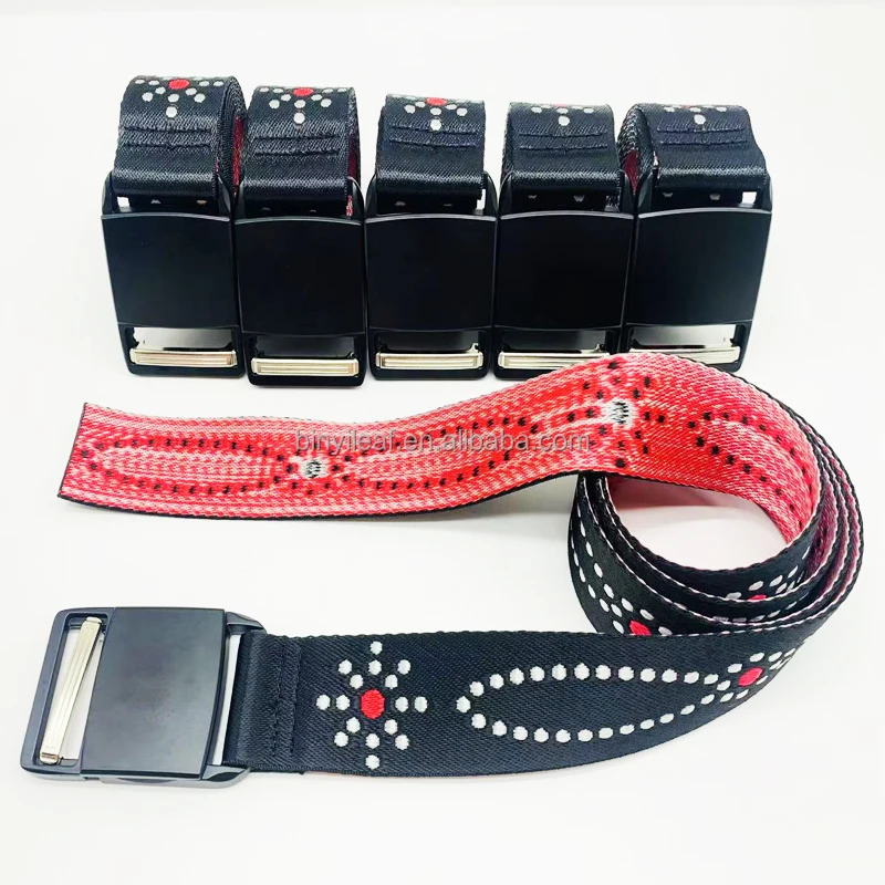 Custom Jacquard Logo Belt with Magnetic Buckle - Nylon Woven