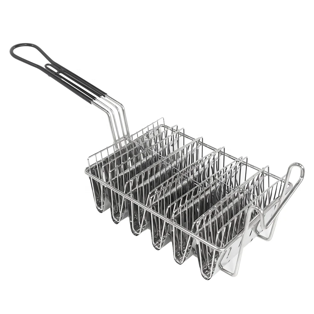 Taco Fry Basket 8-Slots w/ Handle: WebstaurantStore