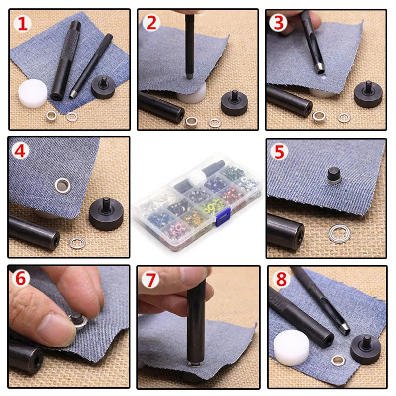 С внешним кольцом инструмент для установки наборы и 10 видов цветов 500 5 мм кольца одежды в оригинальной коробке