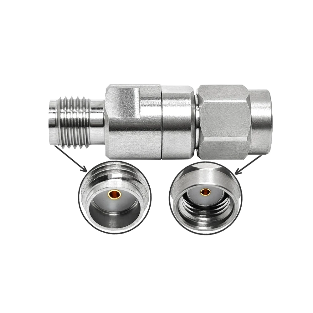RF Stainless Steel Coaxial Cable Adapter High Frequency Adapter 2.4mm Male to 2.4mm Female Jack Connector