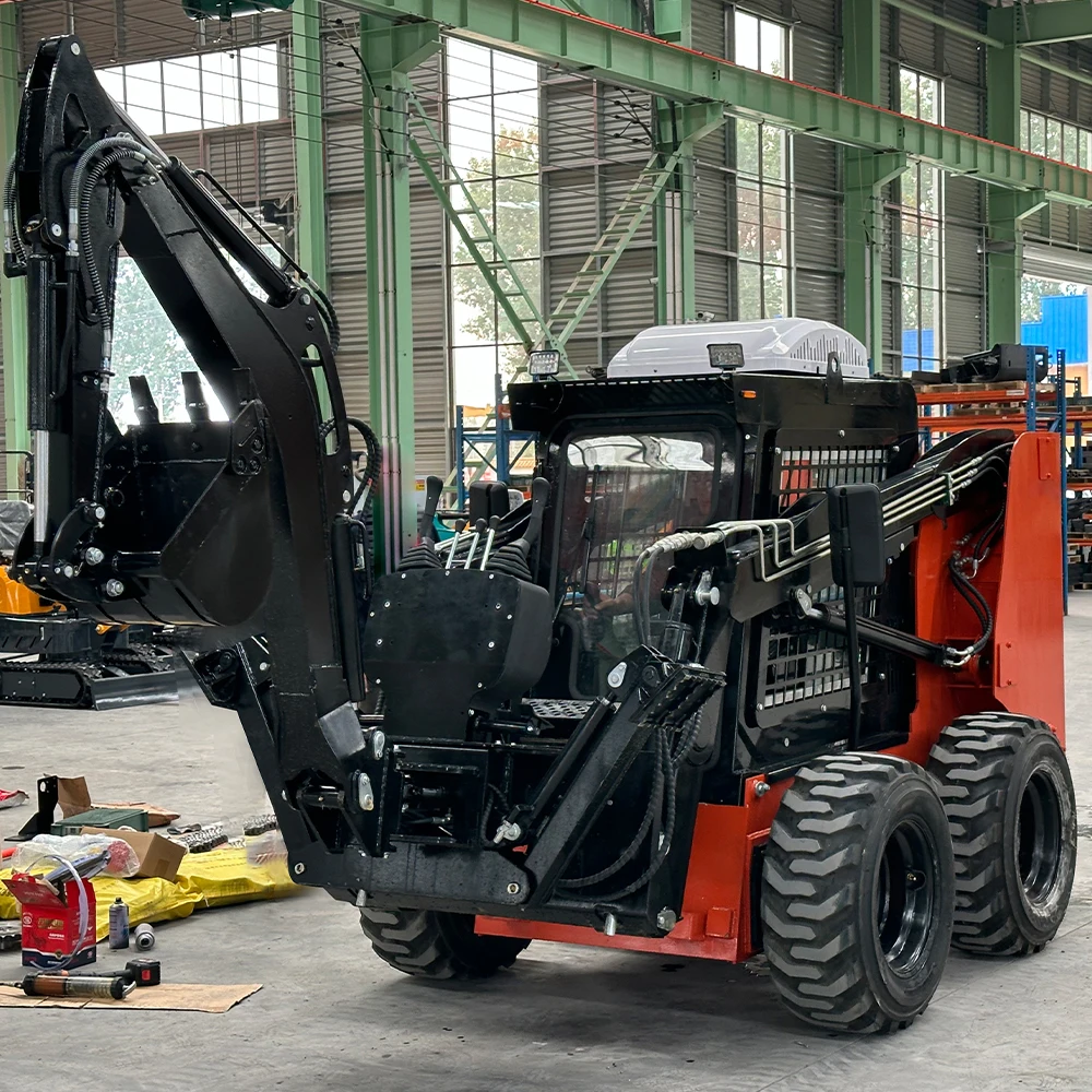 Free Shipping  2025 New Design Chinese Skid Steer Loader CE EURO5 EPA Engine Skid Steer Diesel Wheel Crawler Skid Steer Loader
