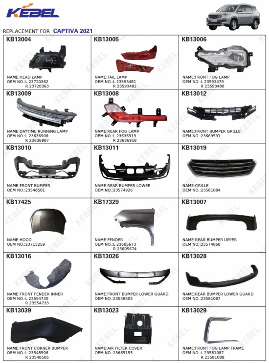 product kebel auto body kits bumper assembly oem bumper part front bumper kit for chevrolet captiva 2021817-4