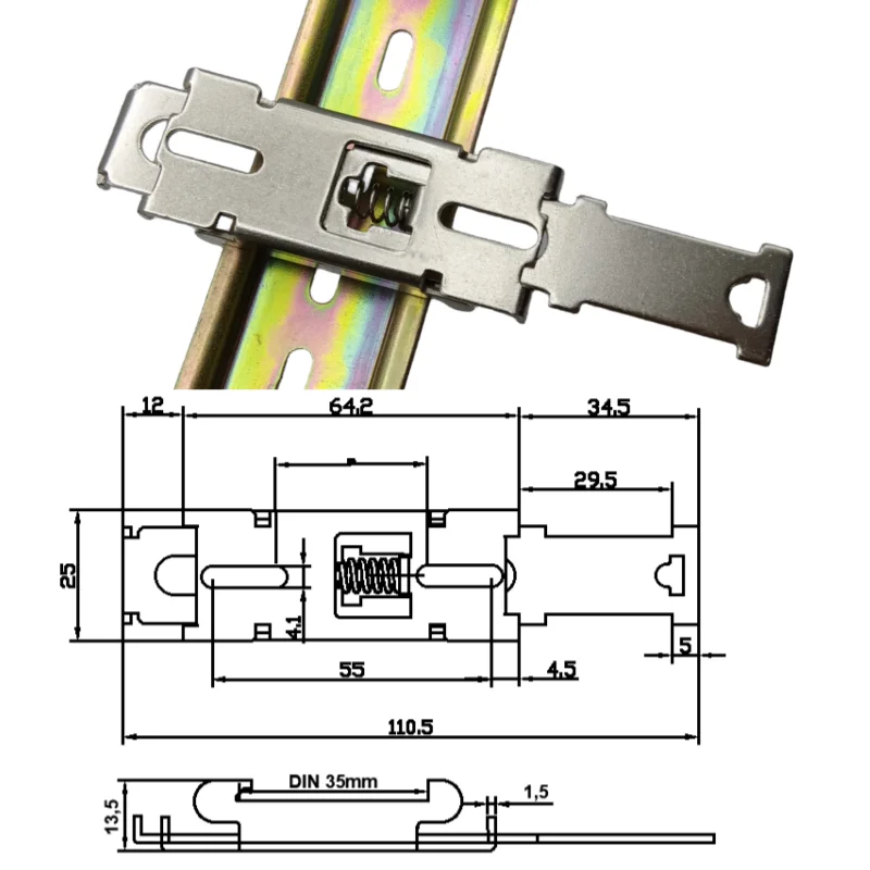 Aluminum Alloy Base Distribution Box Rail Buckle Rail Mounting Bracket ...