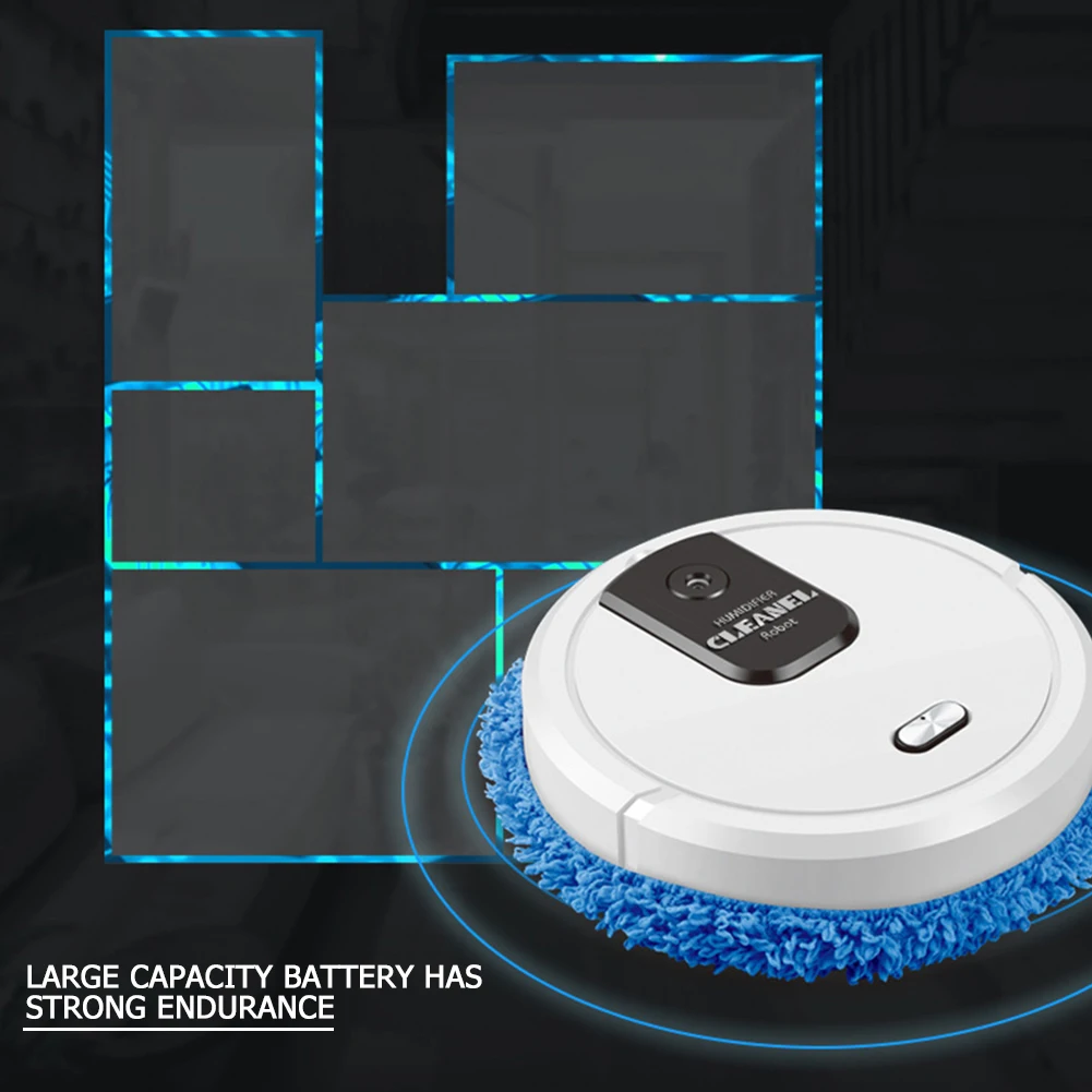 3-in-1 Intelligent Rechargeable Robot Vacuum Cleaner with Mopping & Humidifying Spray USB Powered Household Robot Cleaner - Image 3